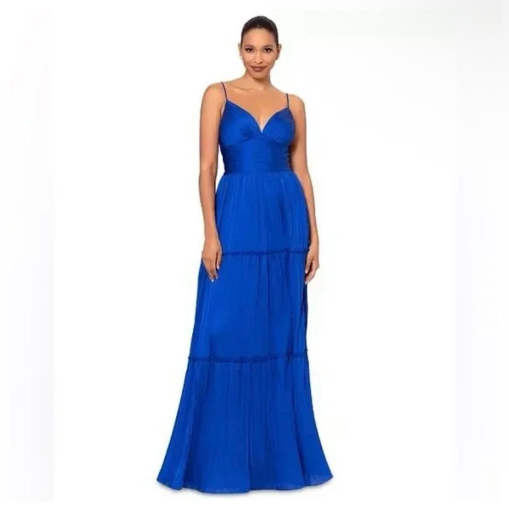 Betsy & Adam Royal Blue Tiered Formal Gown - NWT - Size 6